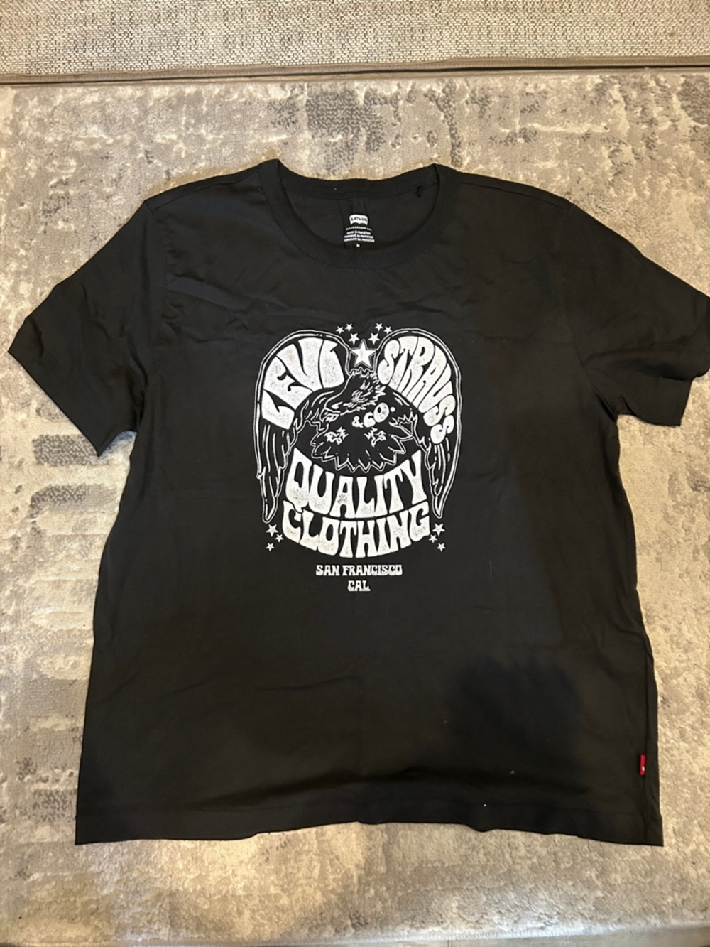 Levi's Black Short Sleeve Tee with White Graphic Print